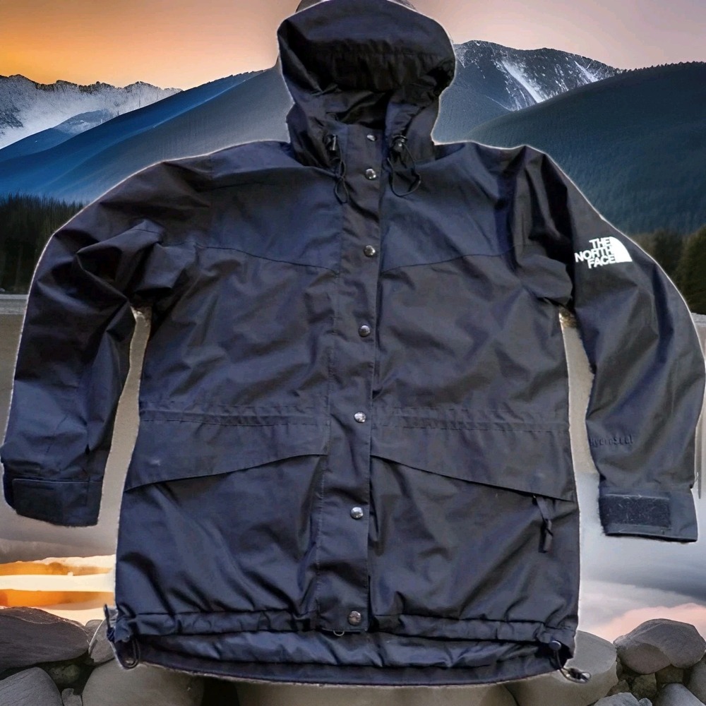 The North Face‎ Rain Jacket Women Medium Black Excellent HydroSeal Parka Hooded